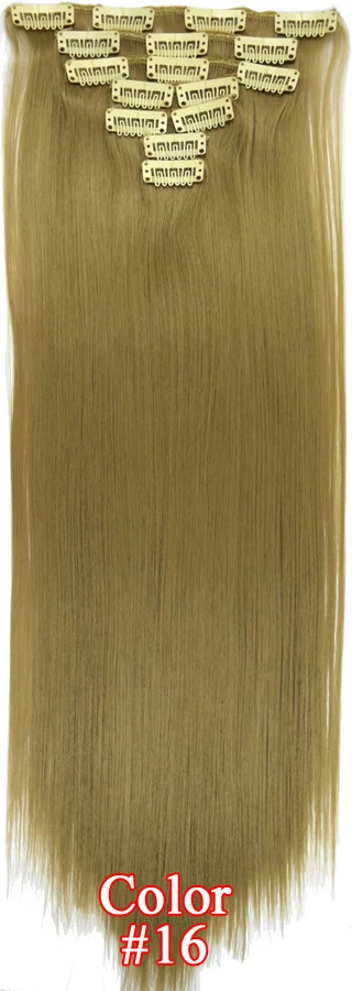 TOPREETY термостойкие B5 химическое волокно прически Silky Straight 7 шт./компл. клип в наращивание волос 7006 - Цвет: 16