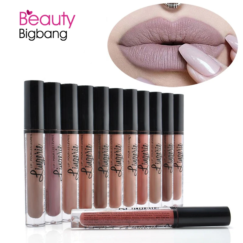 2018 New Fashion Makeup Lipstick Matte Lipstick Brown Nude Chocolate Color Liquid Lipstick Lip Gloss Matte Batom