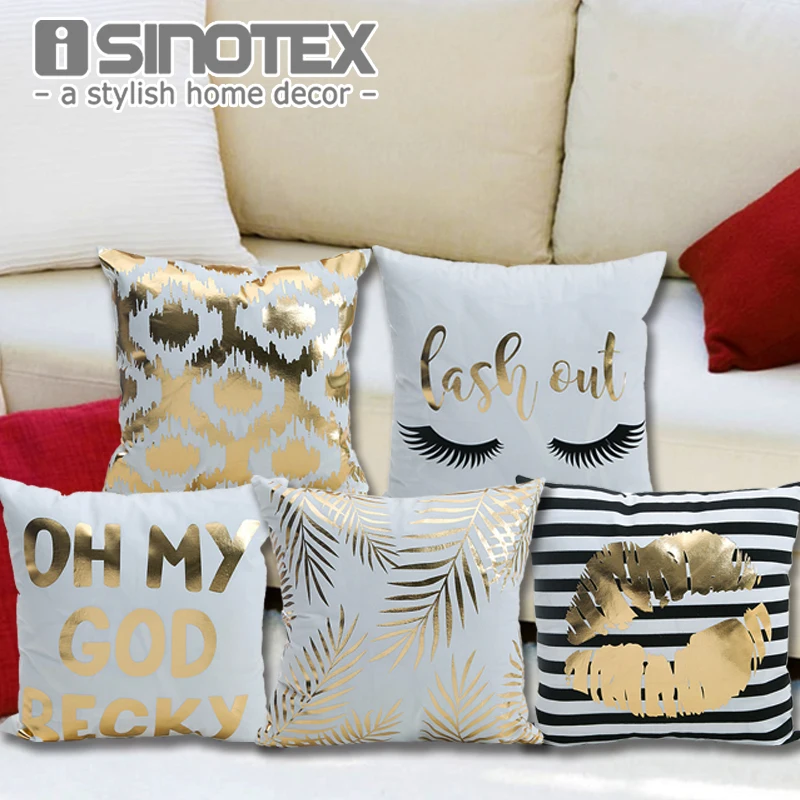Bronzing Cushion Cover Printed 43x43cm/17x17'' Linen&Polyester Decorative Pillow Cases Home Sofa Pillowcase Bronzing Cushion Cover Printed 43x43cm/17x17'' Linen&Polyester Decorative Pillow Cases Home Sofa Pillowcase