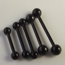 Sayao 2 pçs 16g preto industrial anel de barbell labret anel de orelha anéis de unha língua mamilo barra anel de tragus orelha piercing barbell corpo