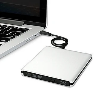 

Slim Silver Aolly USB 3.0 External BD Blu Ray DVD+/-RW DVD+/-DL CD+/-RW Drive Writer Burner For WINDOWS 7/8/10 Mac 3D Play