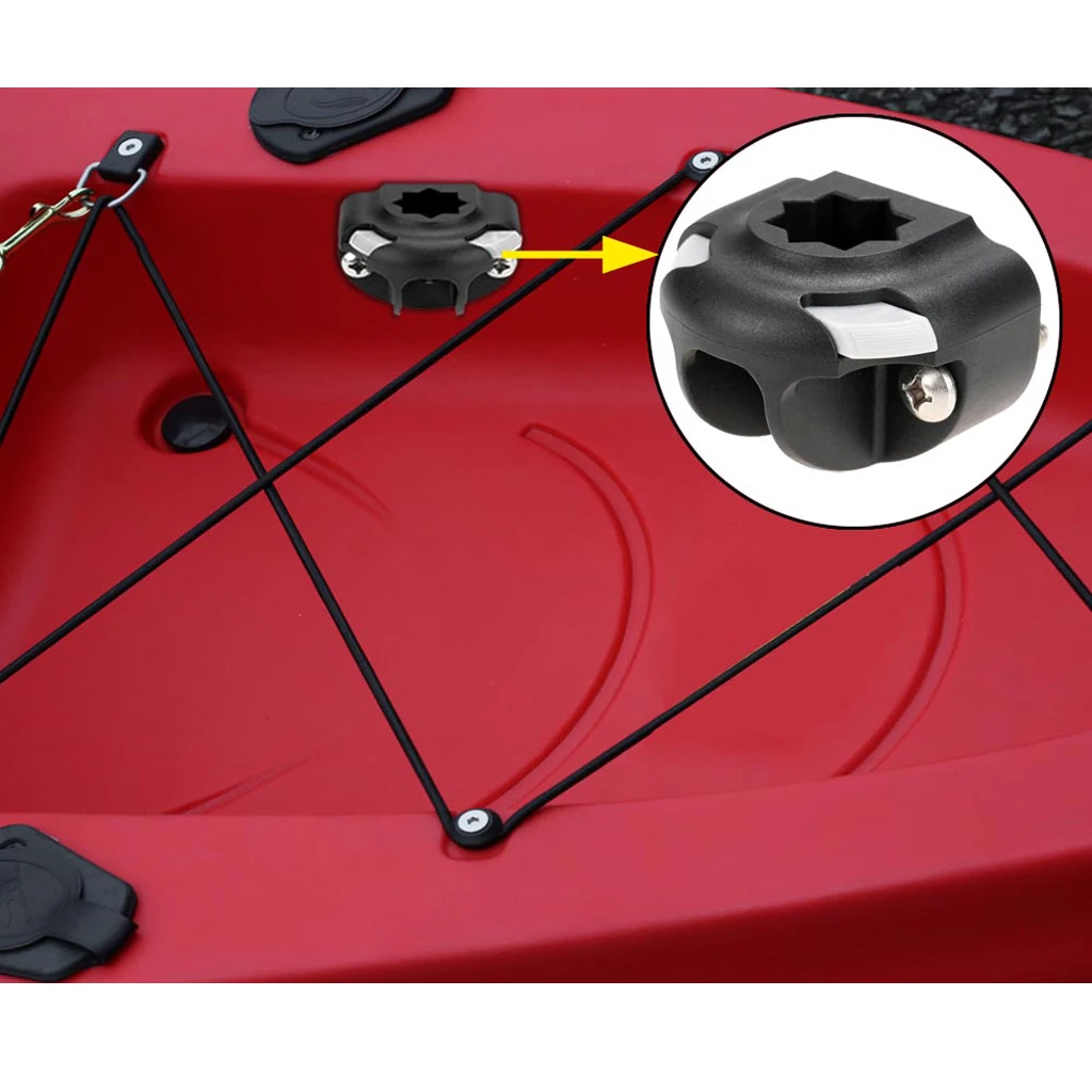 2 Pack Lightweight Nylon Kayak Boat Sea Fishing Rod Holder Mount Base Tackle Kit Accessory, Black