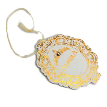 

Price tag Recycled Paper and Embossing Printing Handling custom made Garment Swing label Tag VK313