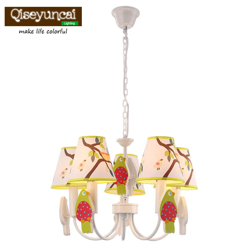 

Qiseyuncai Rural style children's room wrought iron led chandeliers boy study cute creative Mediterranean warm lighting