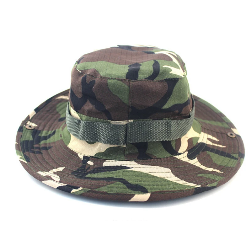العسكرية التمويه دلو القبعات الصيد صياد الصيد الرجال الكبار الشمس حماية هنتر الجبلية كاب الذكور تسلق اكسسوارات
