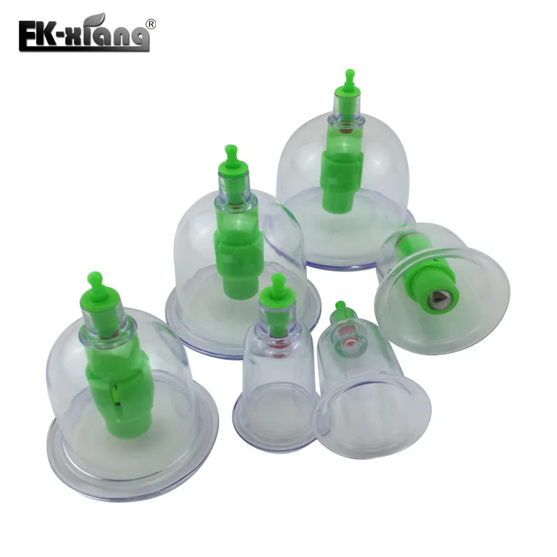 6 Cups Chinese Medical Vacuum Body Massager.Magnetic Acupunture Vacuum Cupping.Set Portable Massage.Therapy Tens Hijama Health