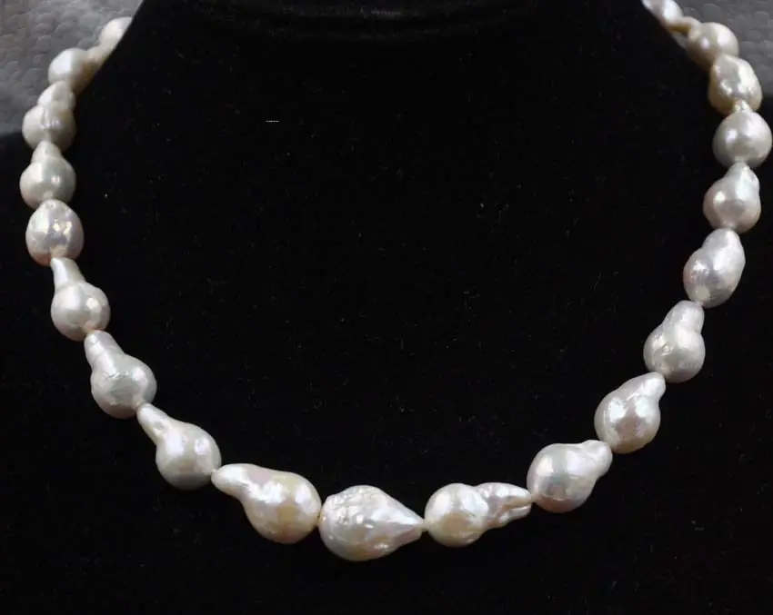 

Free shipping hot sale Women Bridal Wedding Jewelry >>10-12*14-20mm Baroque drop freshwater pearl necklace