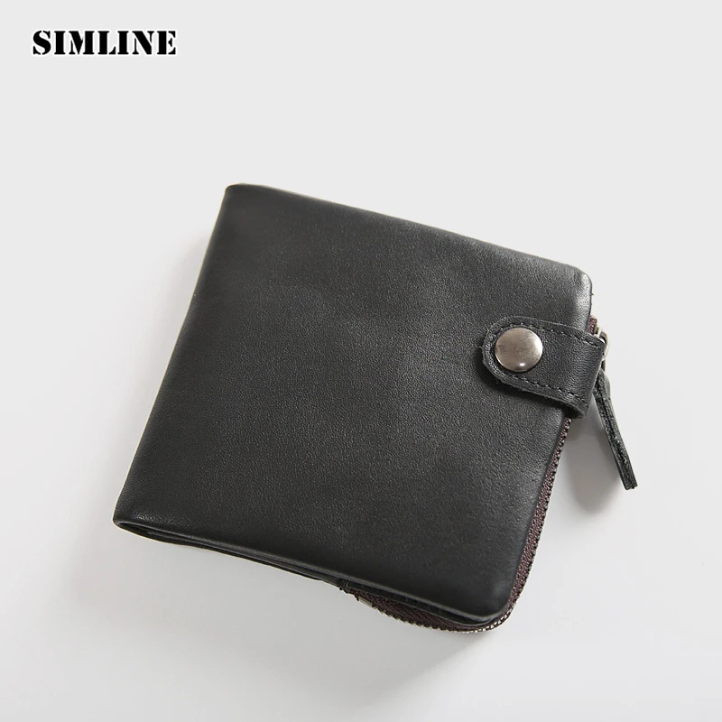 Брендовый винтажный Модный мужской кошелек SIMLINE из натуральной воловьей кожи