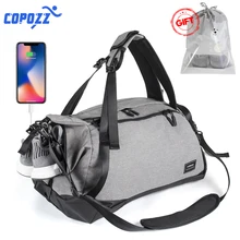 Copozz ginásio saco de carregamento usb compartimento de sapato 35-55l capacidade para mulheres fitness yoga adolescente mochila de viagem lazer(China)