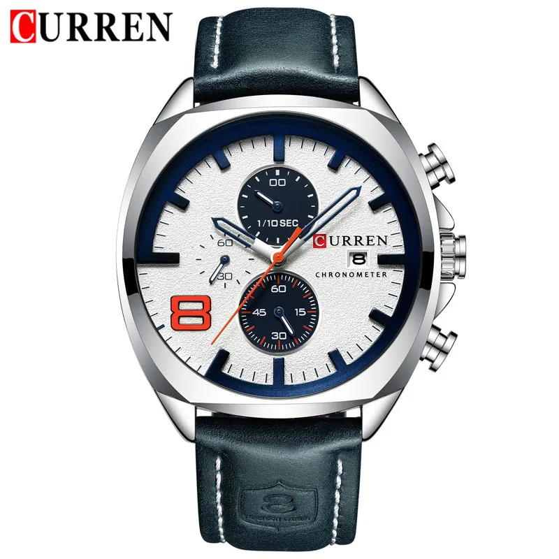 CURREN 8324 Relogio Masculino спортивные часы для мужчин лучший бренд класса люкс кварцевые мужские Хронограф Дата военные водонепроницаемые наручные часы - Цвет: CU832404 without box