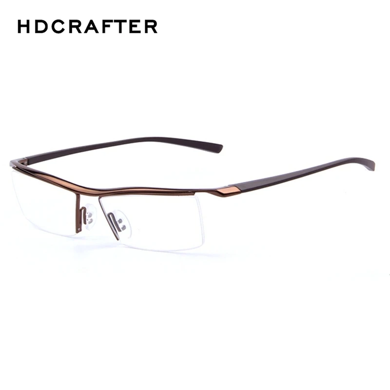 HDCRAFTER-gafas cuadradas sin montura para miopía para hombre, montura de gafas antideslizantes, cómodas de marca, 2018