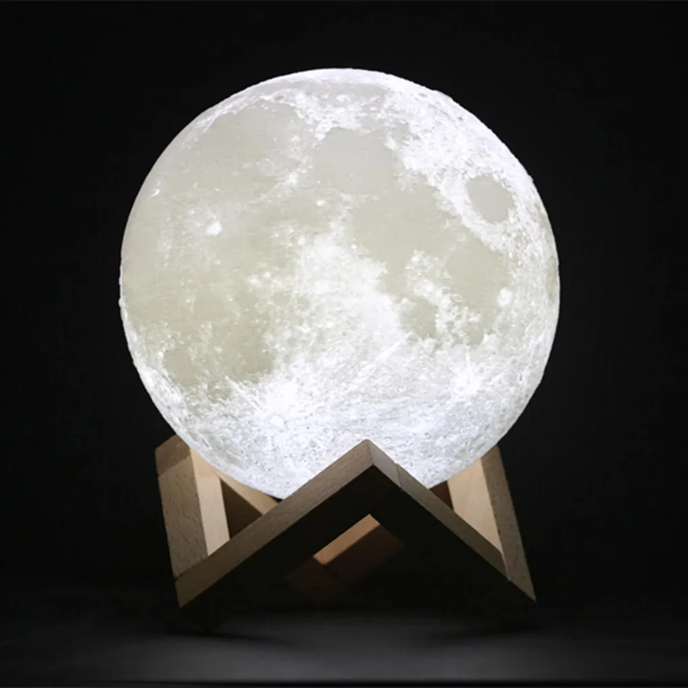 YIYANG USB перезаряжаемая 3D 12 см 15 см волшебная луна светодиодный ночник Лунная настольная лампа 2 цвета украшения спальни