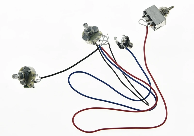 KAISH LP Prewired Wiring Harness Alpha 500K 24mm Pots 1V1T 3 Way Switch