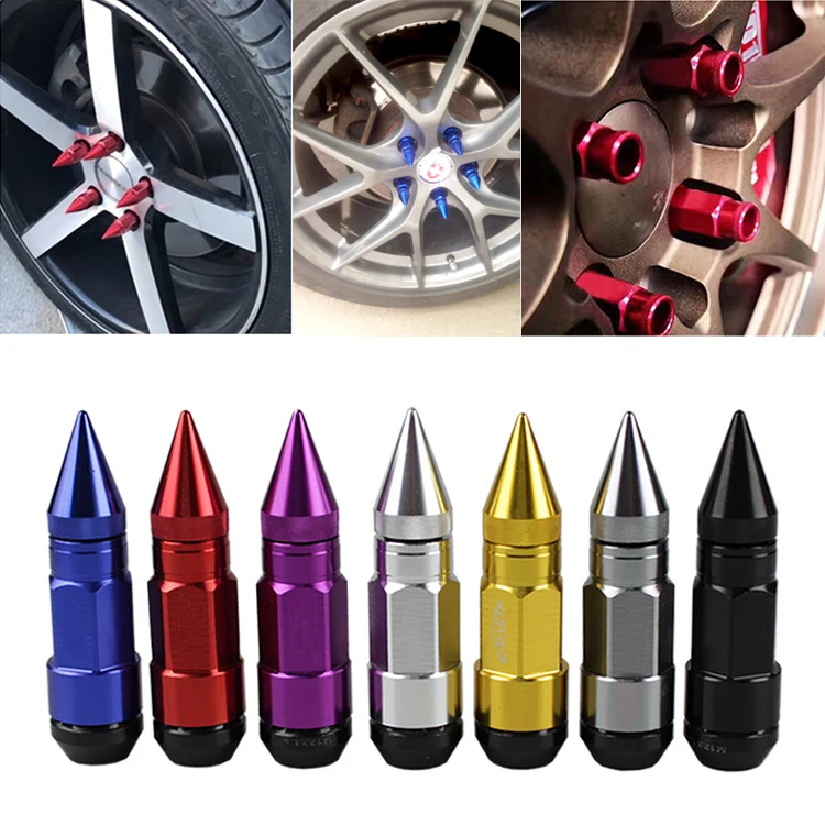 20 Red 60mm Aluminum Extended Tuner Lug Nuts Lugs For Wheels/Rims M12X1.25