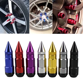 

Car Styling Wheel Nuts M12X1.5/M12X1.25 Racing Composite Nut Anti Theft Steel Lock Wheel Lug Nut Bolt With Spikes Red Blue Black