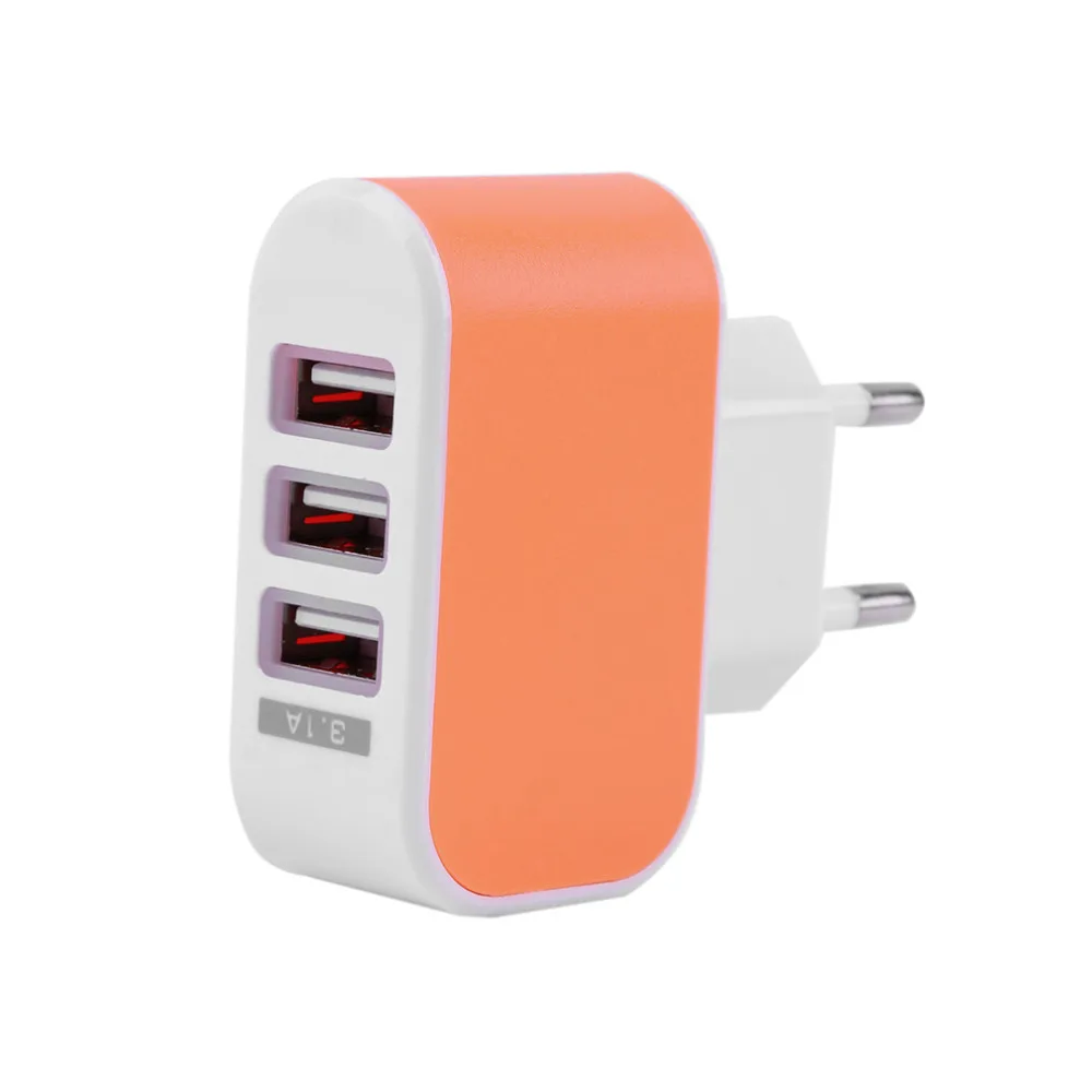 

EU Plug For Smart Phones 3.1A 3-Port Triple USB Wall Adapter Charger