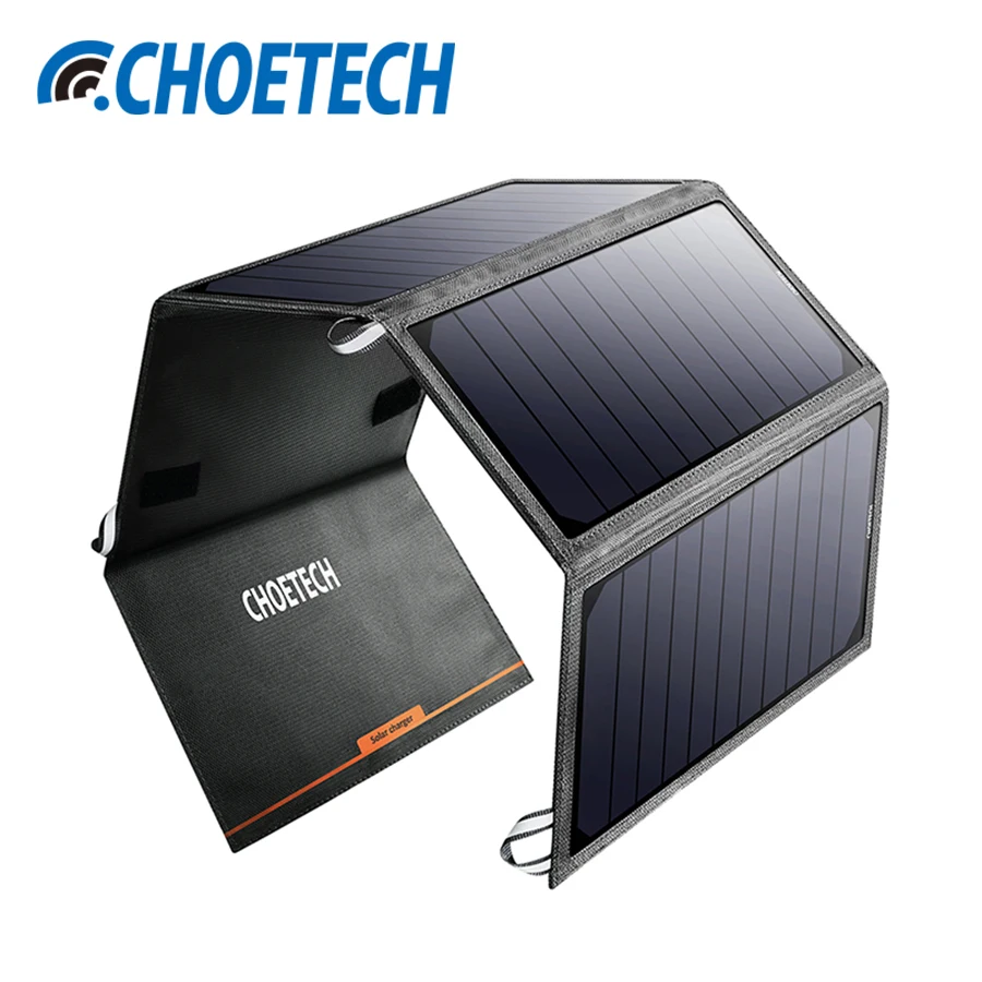 CHOETECH 24W Solar Charger For IPhone 7 6 Dual USB Port Portable Solar Mobile Phone Charger