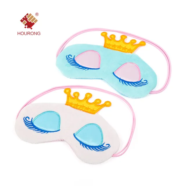 Creative Crown Pattern Sleeping Mask Crown Eyeshade Travel Cartoon Long Eyelashe Eye Mask Blindfold Travel Accessories
