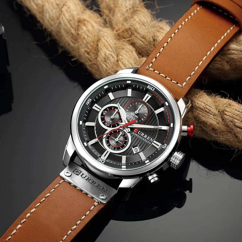 CURREN 8291 Luxury Brand Men Analog Digital Leather Sports Watches Men's Army Military Watch Man Quartz Clock Relogio Masculino drop shipping wholesale cheap 2018 (3)