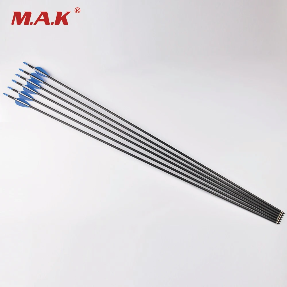 6/12/24 pcs 100 Pure Carbon Arrows Diameter 5mm Spine 700 for Recurve