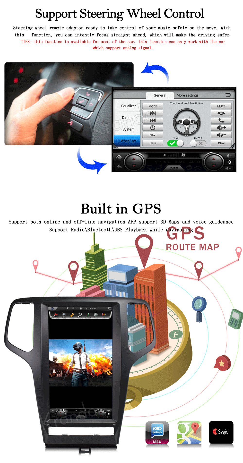 Excellent Krando Android 8.1 13.3" Tesla Vertical screen car radio gps navigation for 2011-2013 JEEP Cherokee  multimedia system WIFI 6