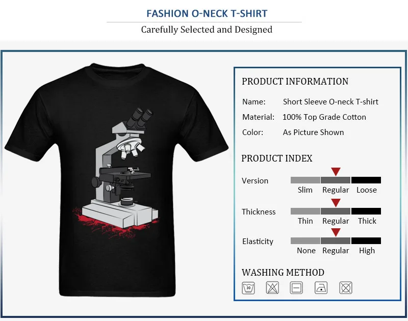 Optical microscope O Neck T Shirts Summer Tops Shirt Short Sleeve Hip Hop Cotton Geek Tee Shirts Unique Boy Top Quality Optical microscope