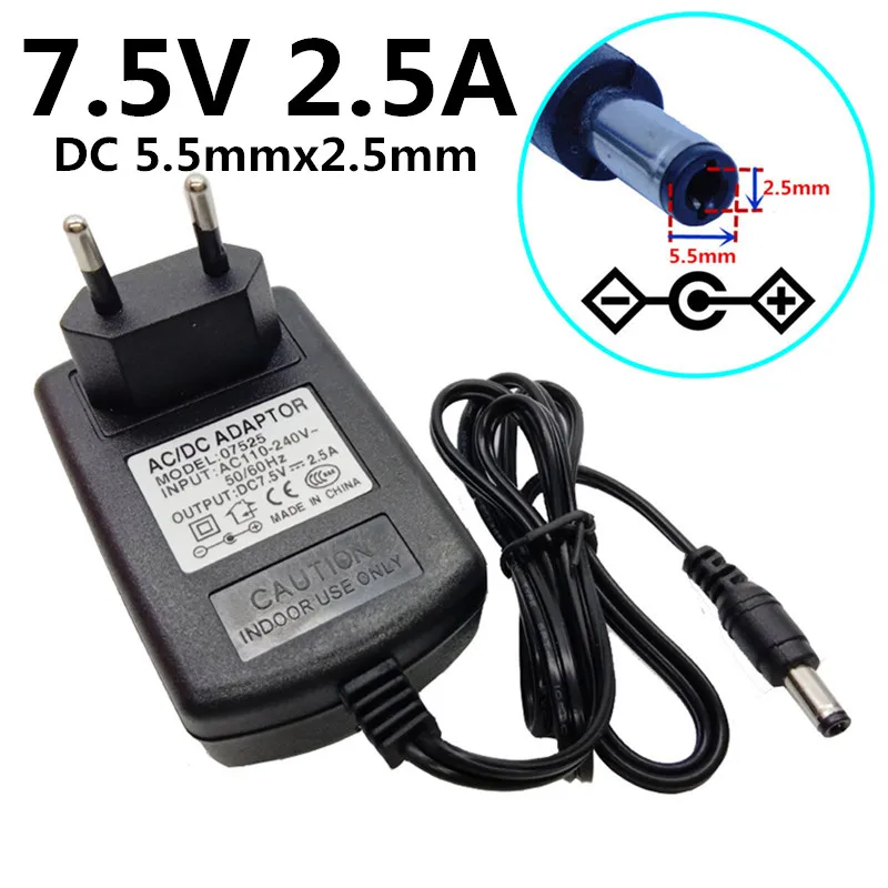 7 5 V 2.5A 5mm * 2 адаптер питания Универсальный AC 100V 240V для DC ac/dc преобразователь на