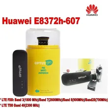 Разблокирована оригинальный новый 150 Мбит/с Huawei e8372h-607 4 г модем маршрутизатор Wi-Fi плюс 2 шт. антенны