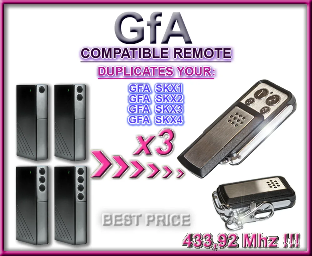 

3PCS FOR GFA SKX1/SKX2/SKX3/SKX4 replacement remote control