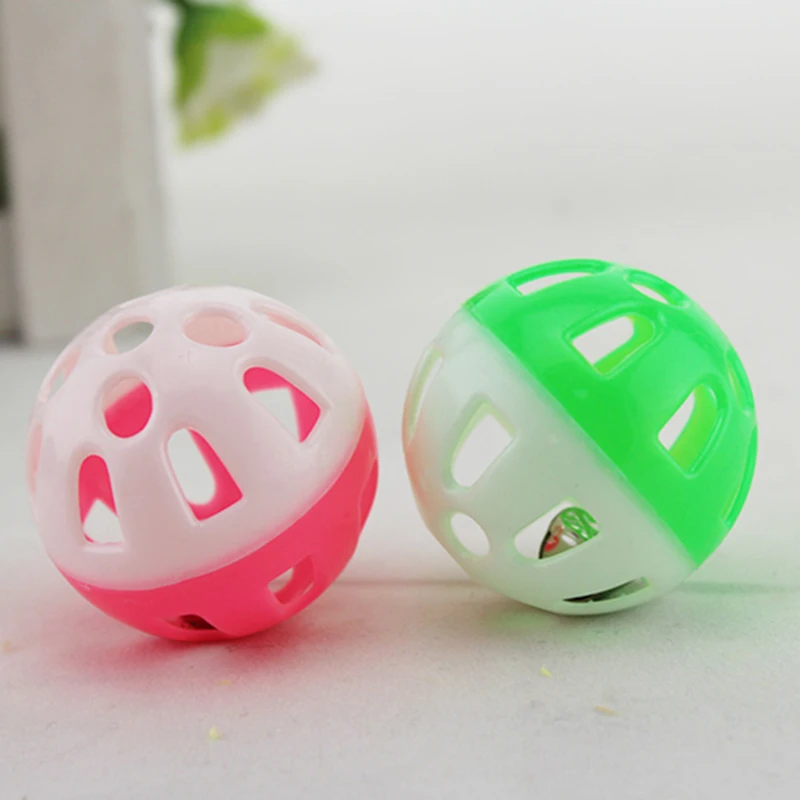 Funny Cat Toy Plastic Ball Bell Ring , Pet Dog Cat Kitten Teaser