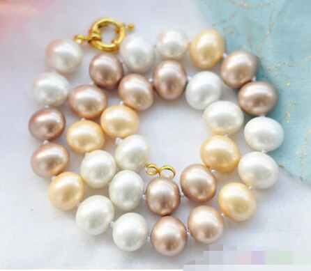 

3126 multicolor egg SOUTH SEA SHELL PEARL NECKLACE