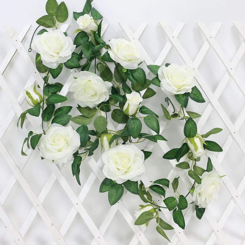 JAROWN Artificial 2m Multi Flower High Quality Rose Vine Fake Flower European Rose Home Wall Hanging Rattan Wedding Decor Flores (46)