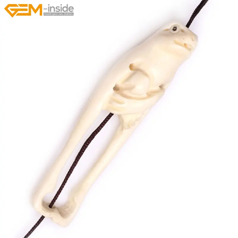 

Handmade Carved Animal Owl Monkey Elephant Frog Halloween Tan Cream White Natural OX Bone Jewelry Making Beads Bracelet Necklace