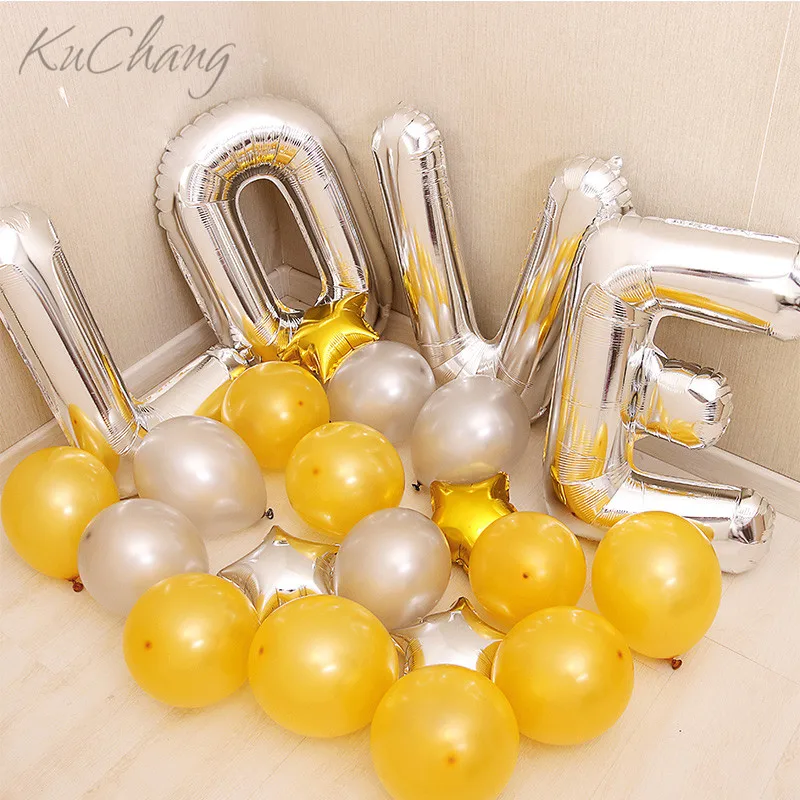 30inch LOVE Letter Foil Balloons +10inch 1.5g Gold Silver ...