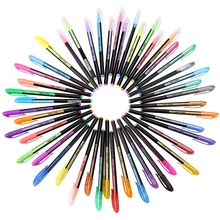 48 цвета гелевая ручка Набор для раскраски для взрослых художественные маркеры 12 блестящих 12 неоновых 12 пастельных 12 металлических рисунков