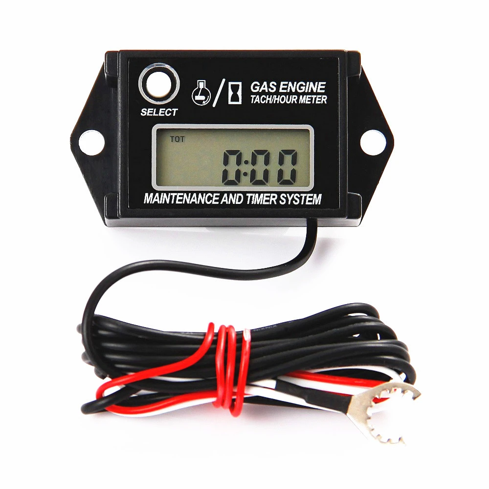 Waterproof Motorcycle Bike Tach Hour Meter Gauge Tachometer Digital LCD ATV Moto