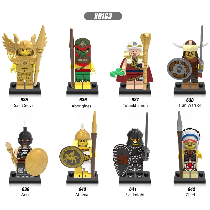 

Saint Seiya Aborigines Tutankhamun Hun Warrior Ares Athena Evil Knight Building Blocks Figure Toys gifts Compatible Legoed X0163