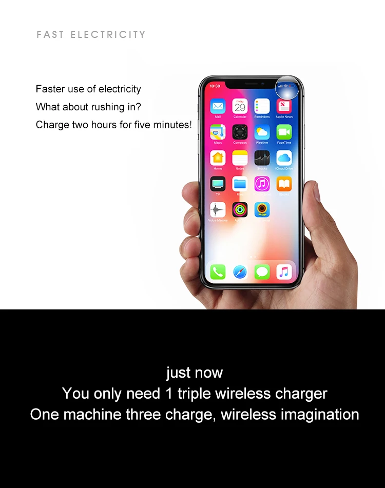 !ACCEZZ 3 in 1 QI Wireless Charger For iphone 8 8P Plus X XS MAX XR Quick Charge For Apple i Watch 1 2 3 4 AirPods Fast Charging (5)