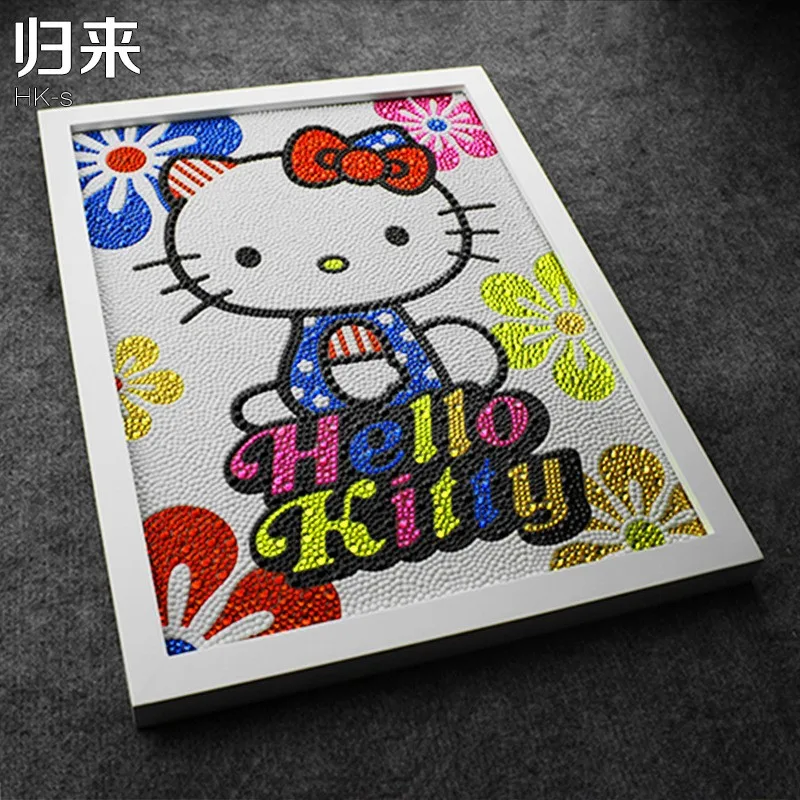 Diy 30*40 см Красочный Рисунок «Hello Kitty» 5D алмаз живопись полный вышивка круглый бриллиант горный хрусталь для украшения комнаты, подарок на день рождения