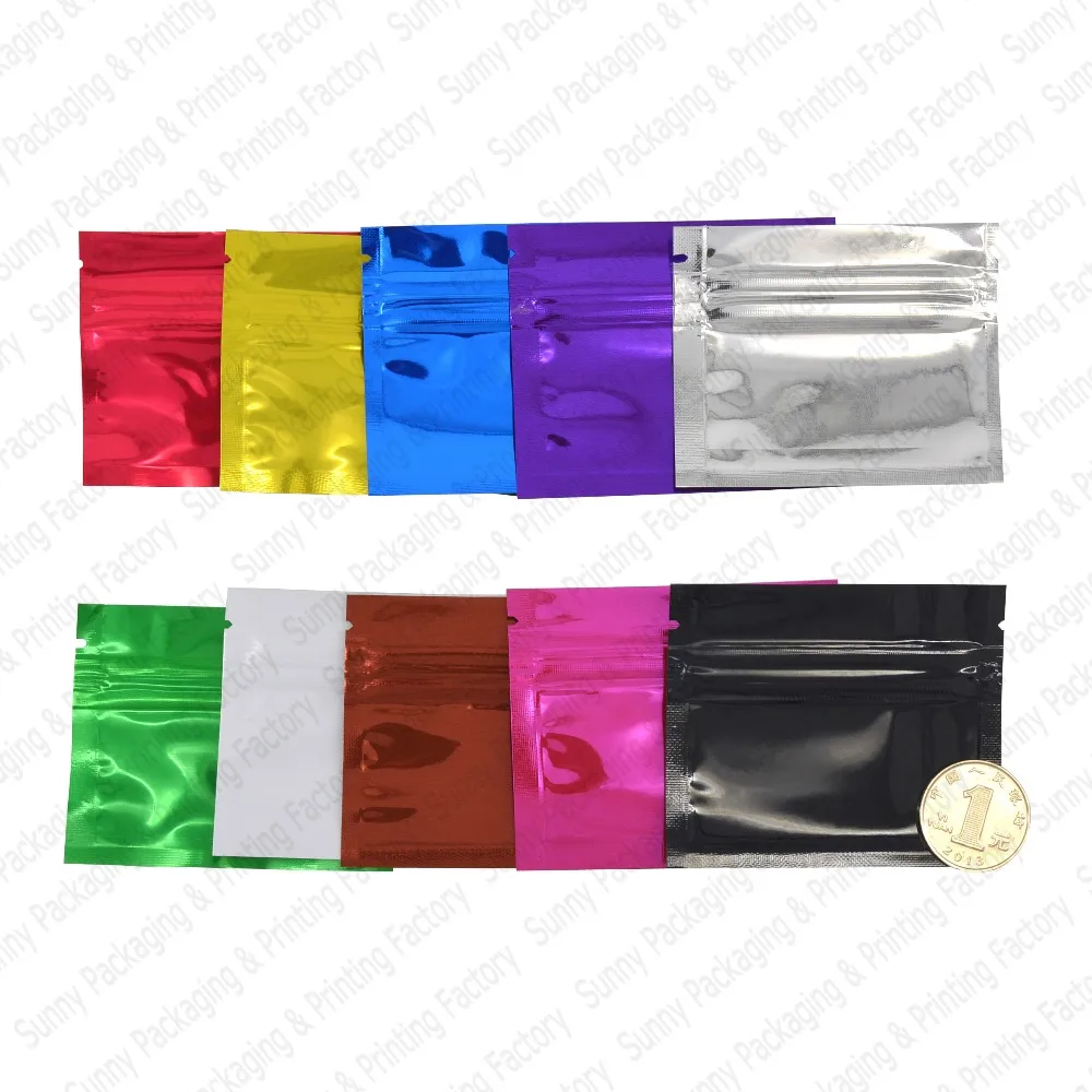 100 pcs 7.5x6.5 cm (3''x2.5'') Colored Zip lock Bags,Plastic Zip Bags