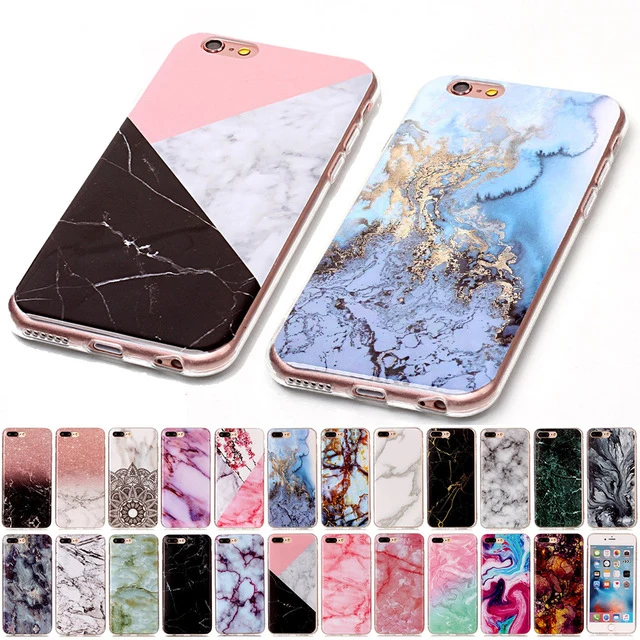 

For iPod touch 5 6 Marble Soft TPU IMD Silicone Cover Case For iPhone 4 4S 5 5C 5S SE SE2 6 6S 7 8 Plus Fundas Coque Bags B02