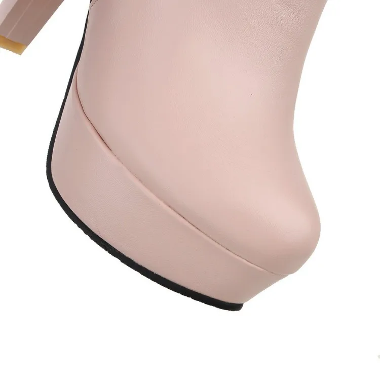 Womens Fashion Elegant Booties High Heels Shoes For Ladies Online Black And White Platform Ankle Boots Pink Beige28