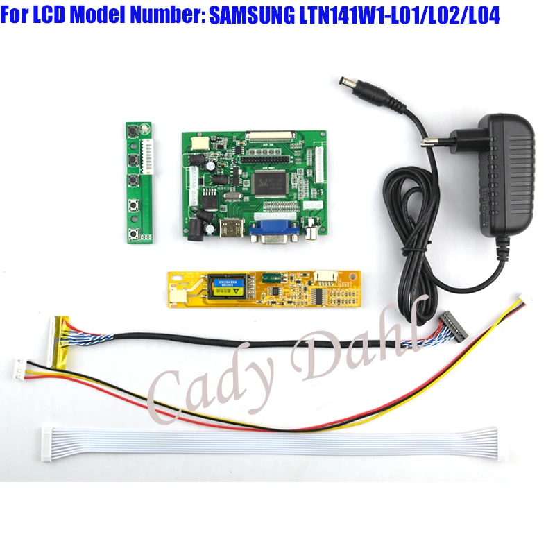 HDMI VGA 2AV Controller Board+Backlight Inverter+30Pins Lvds Cable for LTN141W1 - L01 L02 L04 1280x800 1ch 6 bit LCD Display | Компьютеры