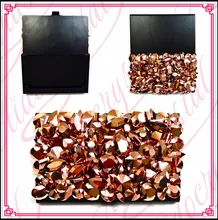 Aidocrystal Wholesale Gold New Design Fashion Rhinestone Busines Card Holder Name Card Case For Women Gifts Brushed