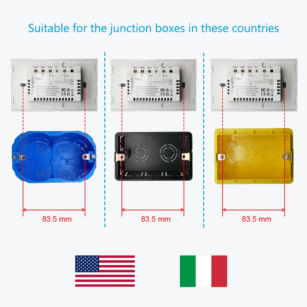 Painel de toque interruptor cortina WiFi, Tuya