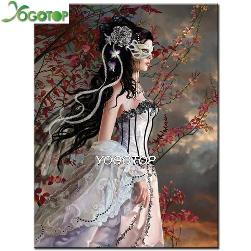 

YOGOTOP custom PHOTO Diy Diamond Embroidery Mask girl 5D Diamond Painting Cross Stitch Full Square Mosaic Rhinestone art QA590