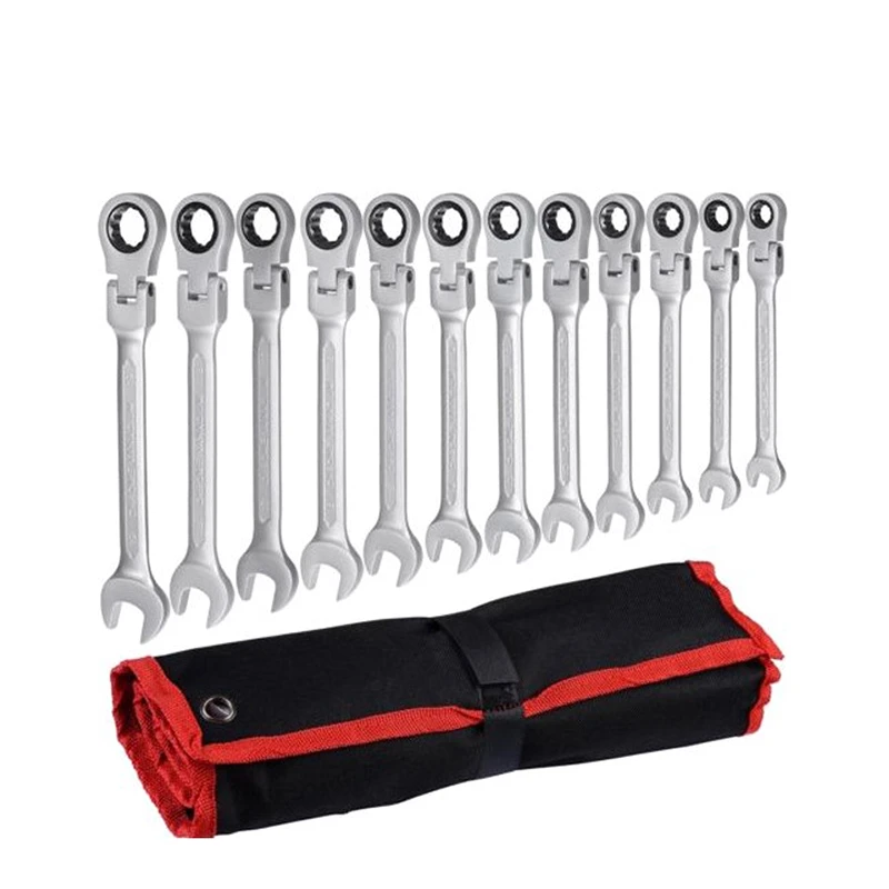 

12pcs/lot Multitool Key Ratchet Spanners Set Ratcheting Combination Wrenches Universal Wrench Tool For Repair Car Tools 8-19mm