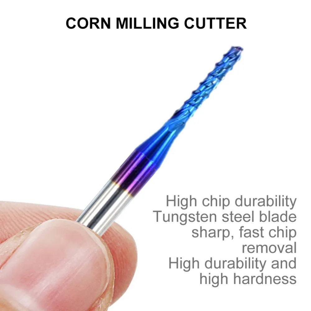 

Corn milling cutter Corn Teeth TiN Coated End Mill Cutter Milling Cutter Printed Circuit CNC Router
