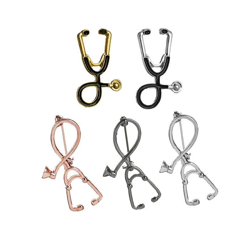 

Creative Brooches Doctor Nurse Stethoscope Enamel Pins Men Denim Jackets Lapel Pin Button Badge Women Corsage Personality Gifts