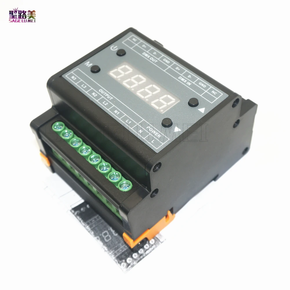 DMX302 DMX triac dimmer led 밝기 컨트롤러 AC90V 240V 50Hz/60Hz 출력 고전압 3 채널 1A